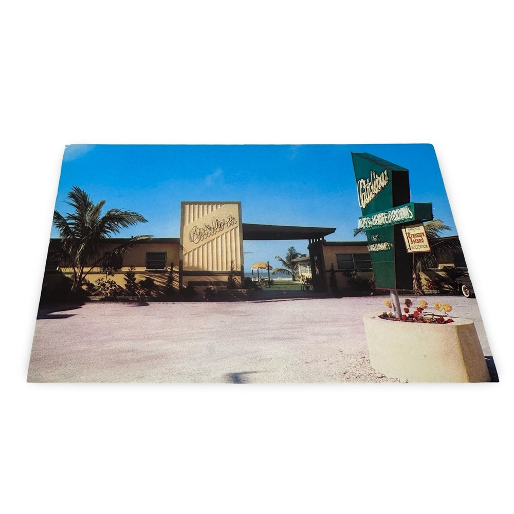 Unused 1950s Catalina Apts Hotel Treasure Island Florida Vintage Postcard Chrome